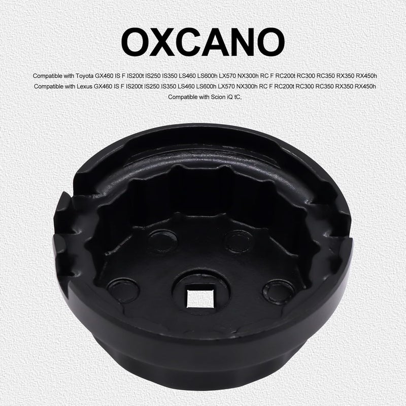 OXCANO 64 mm x 14 flutes Oil Filter Wrench Removal tool Compatible with Toyota Lexus (Black) - Image 4